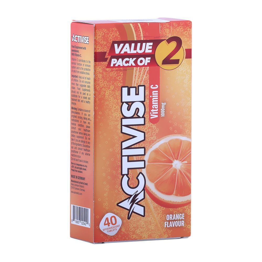 Activise Vitamin C 1000 mg Orange Flavor Effervescent Tablet 20&#039;s 1+1 PROMO