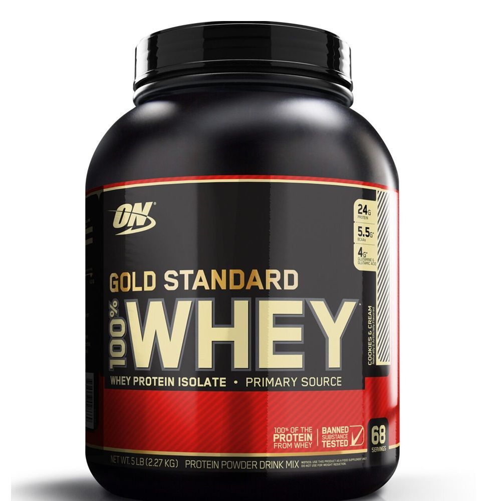 ON Gold Standard 100٪ Whey Cookies & Cream Powder 5 رطل