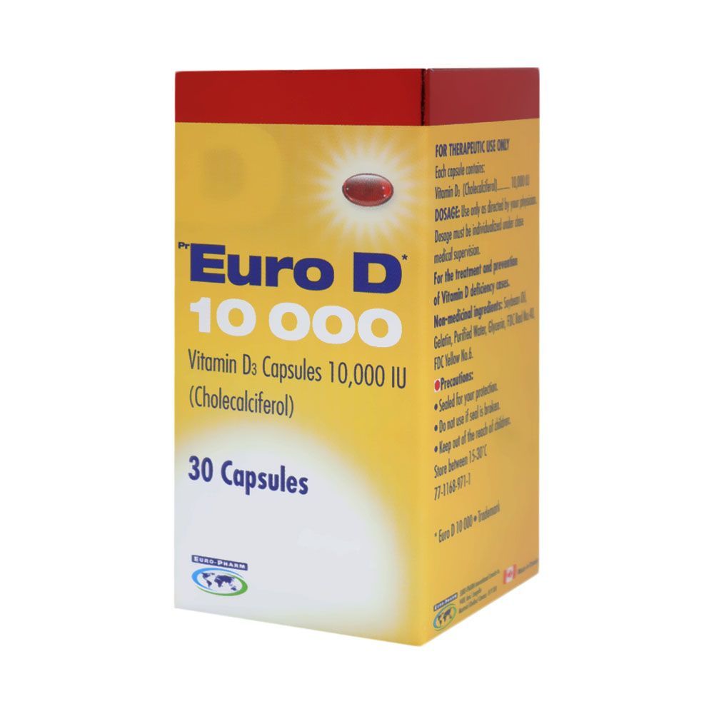 Euro D 10000 IU Capsules 30&#039;s