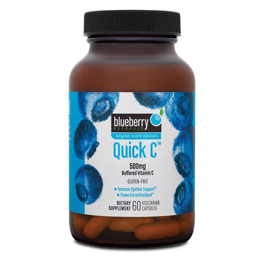 Blueberry Naturals Buffered Quick C 500 mg Vegetarian Capsules 60&#039;s B0128