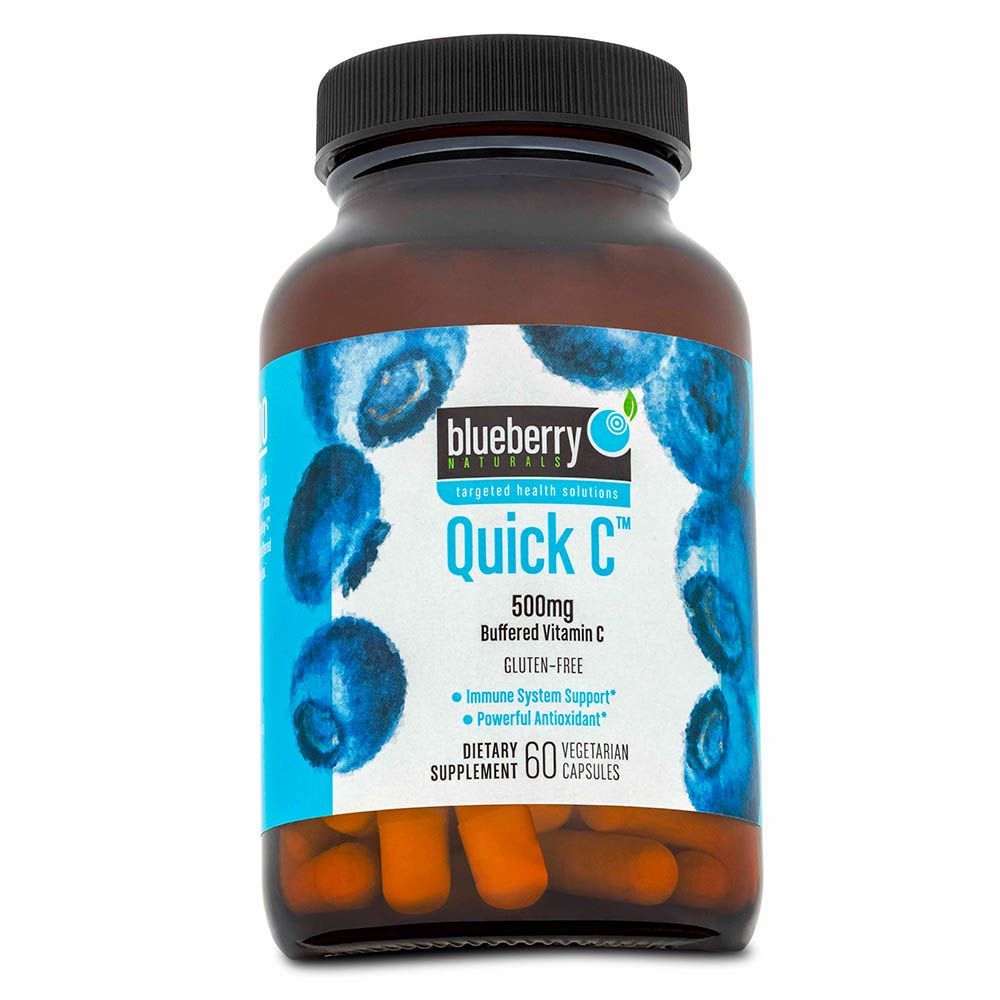 Blueberry Naturals Buffered Quick C 500 mg Vegetarian Capsules 60&#039;s B0128