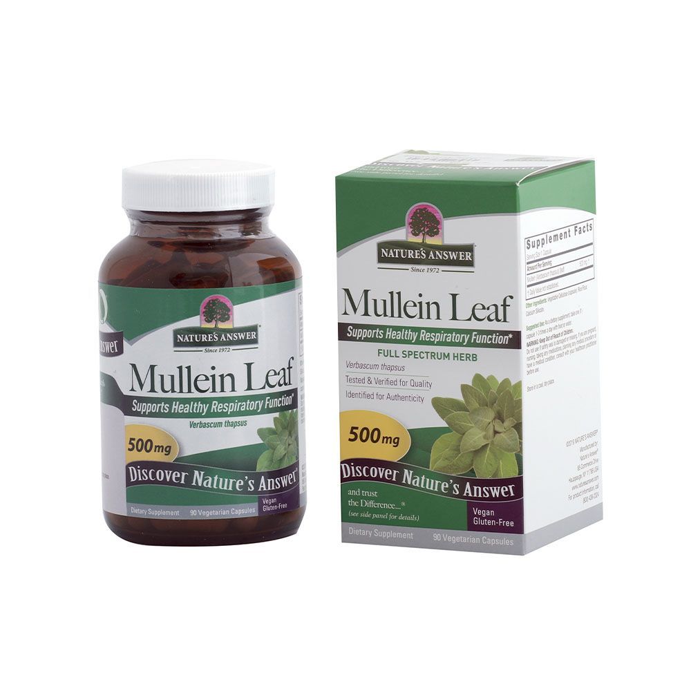 Nature&#039;s Answer Mullein Leaf 500mg Vegetarian Capsules 90&#039;s