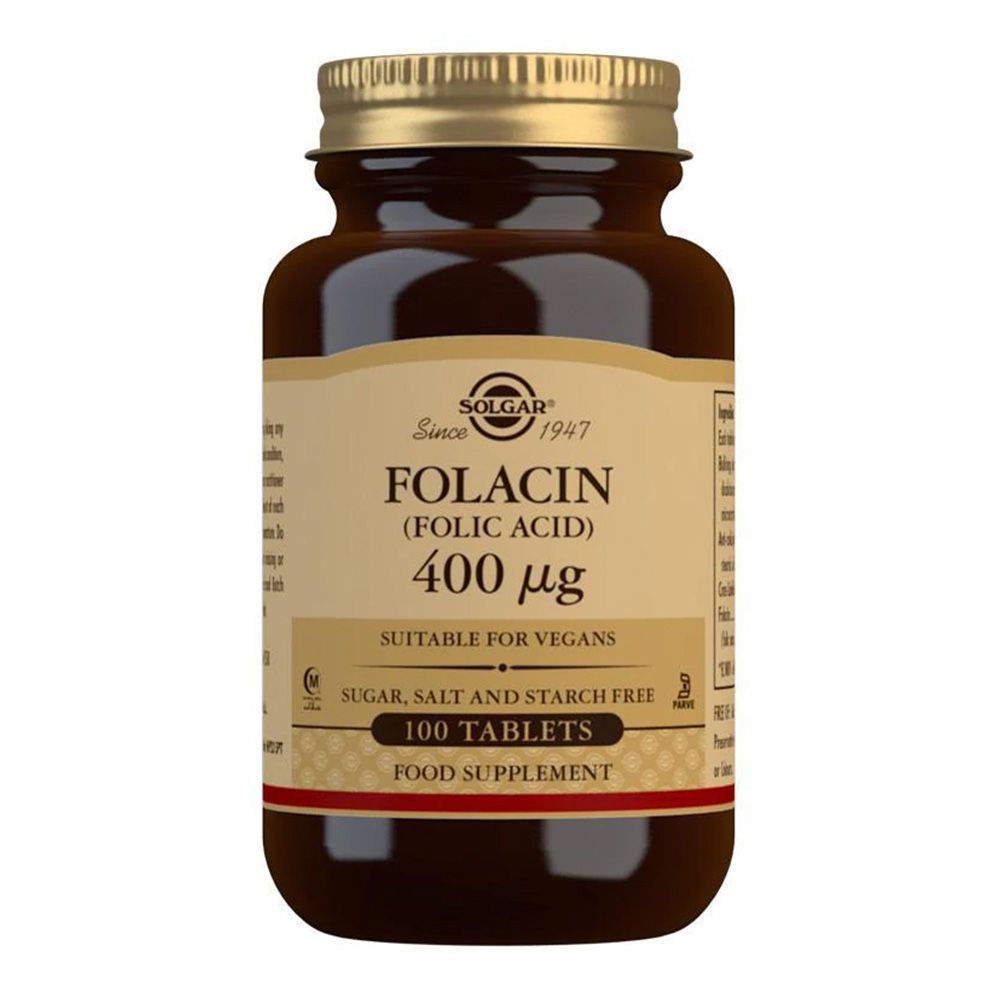 Solgar Folacin Folic Acid 400 mcg Tablets 100&#039;s