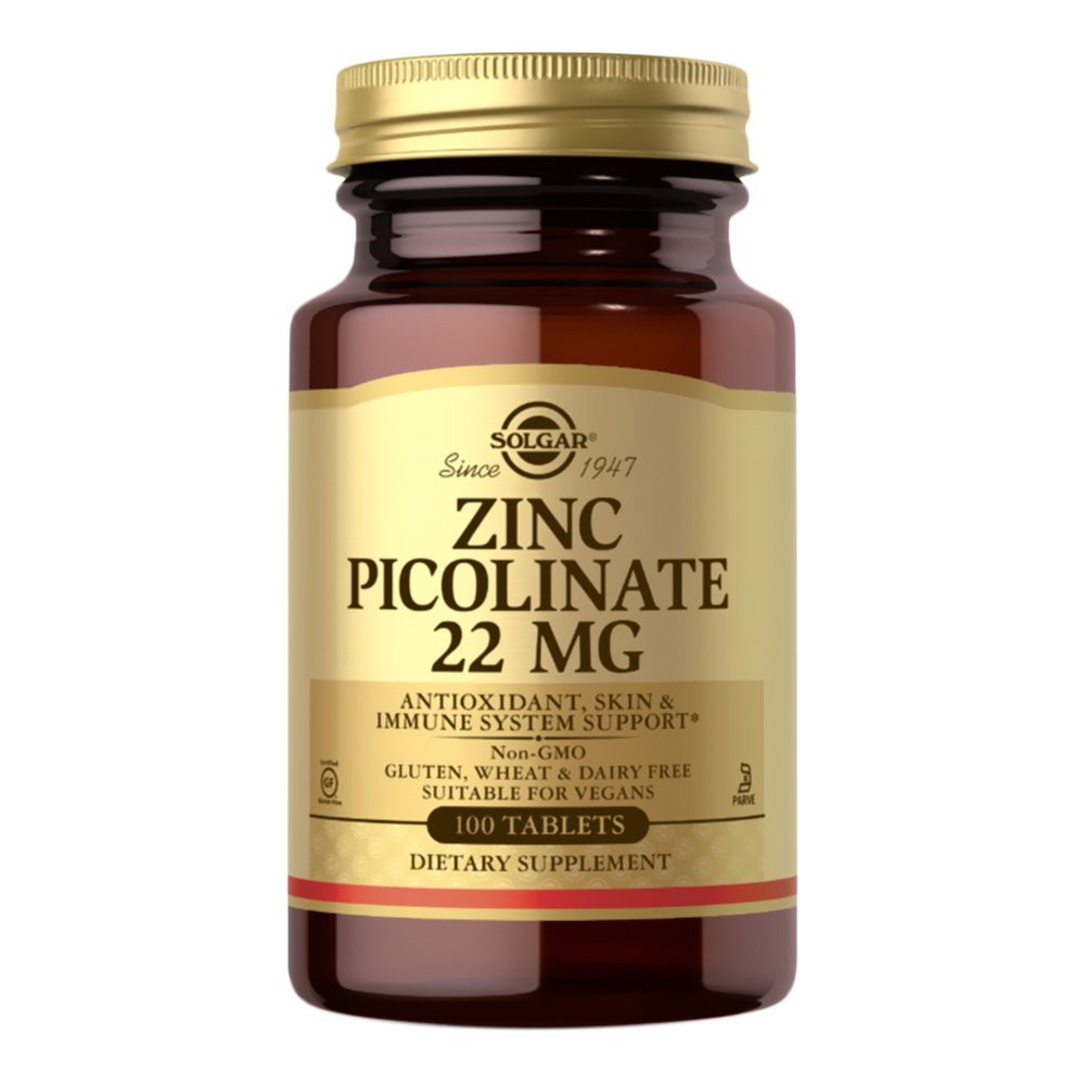سولجار Solgar Zinc Picolinate 22 mg Tablets 100's