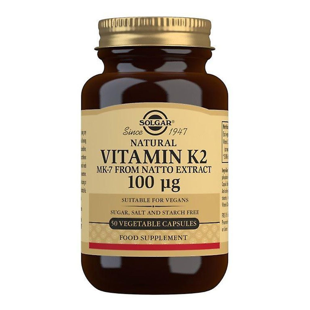 سولجار Solgar Natural Vitamin K2100 mcg Vegetable Capsule 50's