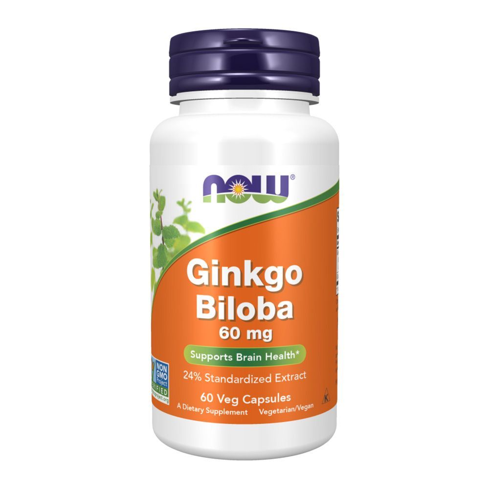 Now Ginkgo Biloba 60 mg Vegetarian Capsules 60&#039;s