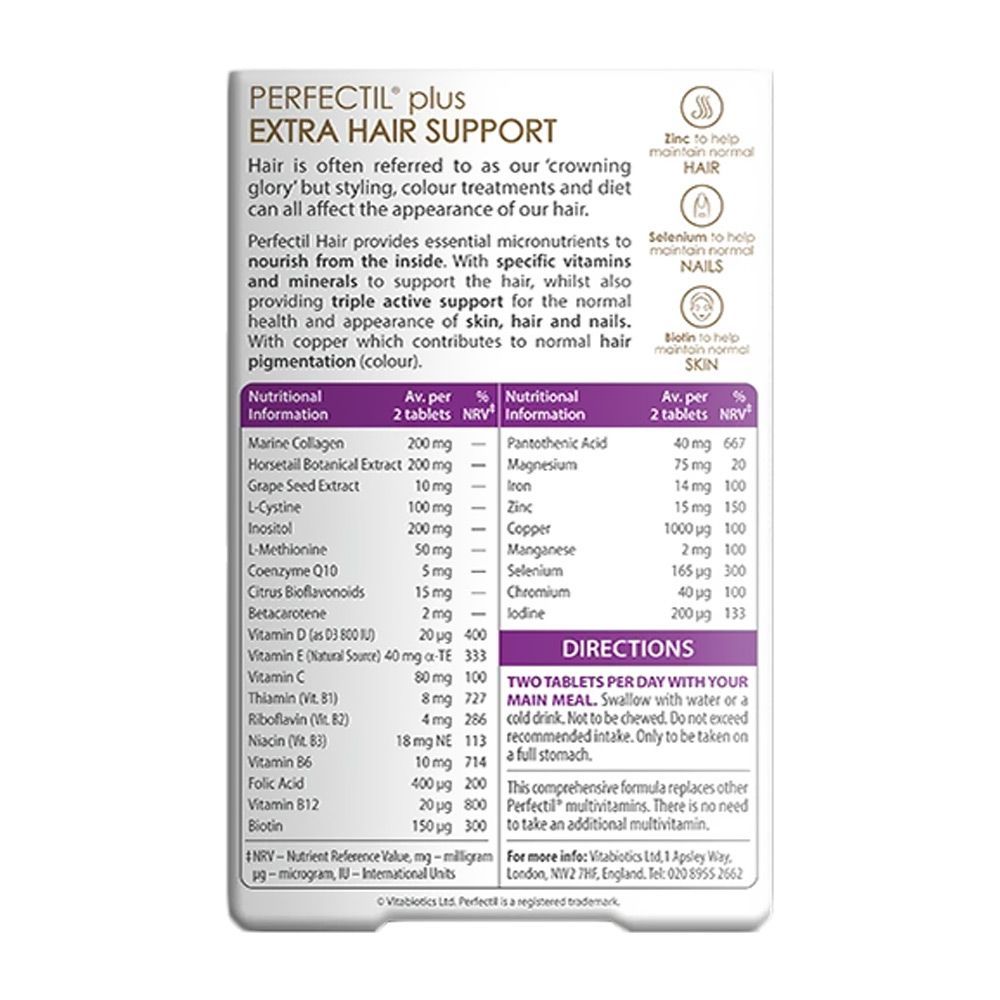 Vitabiotics Perfectil Plus Hair Tablets 60&#039;s