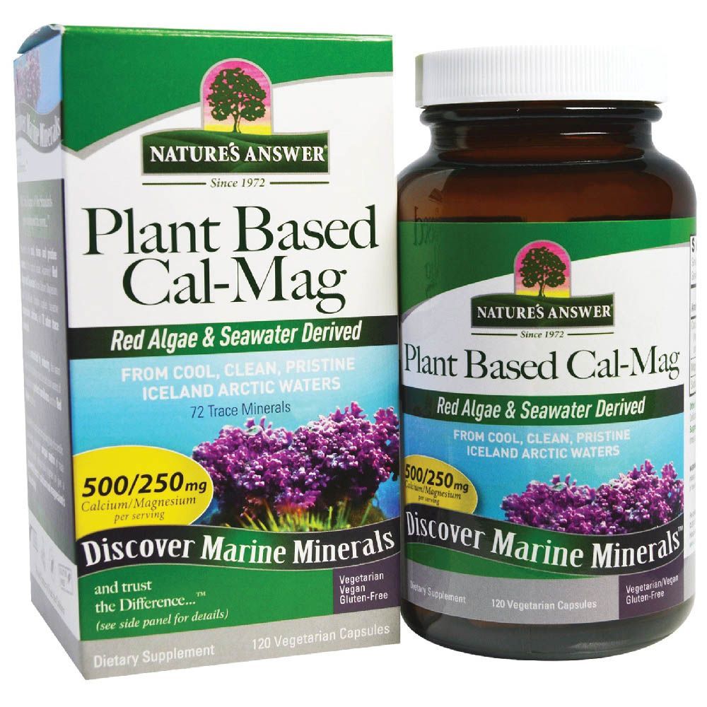 Nature&#039;s Answer Plant Based Cal-Mag 500/250 mg Vegetarian Capsules 120&#039;s