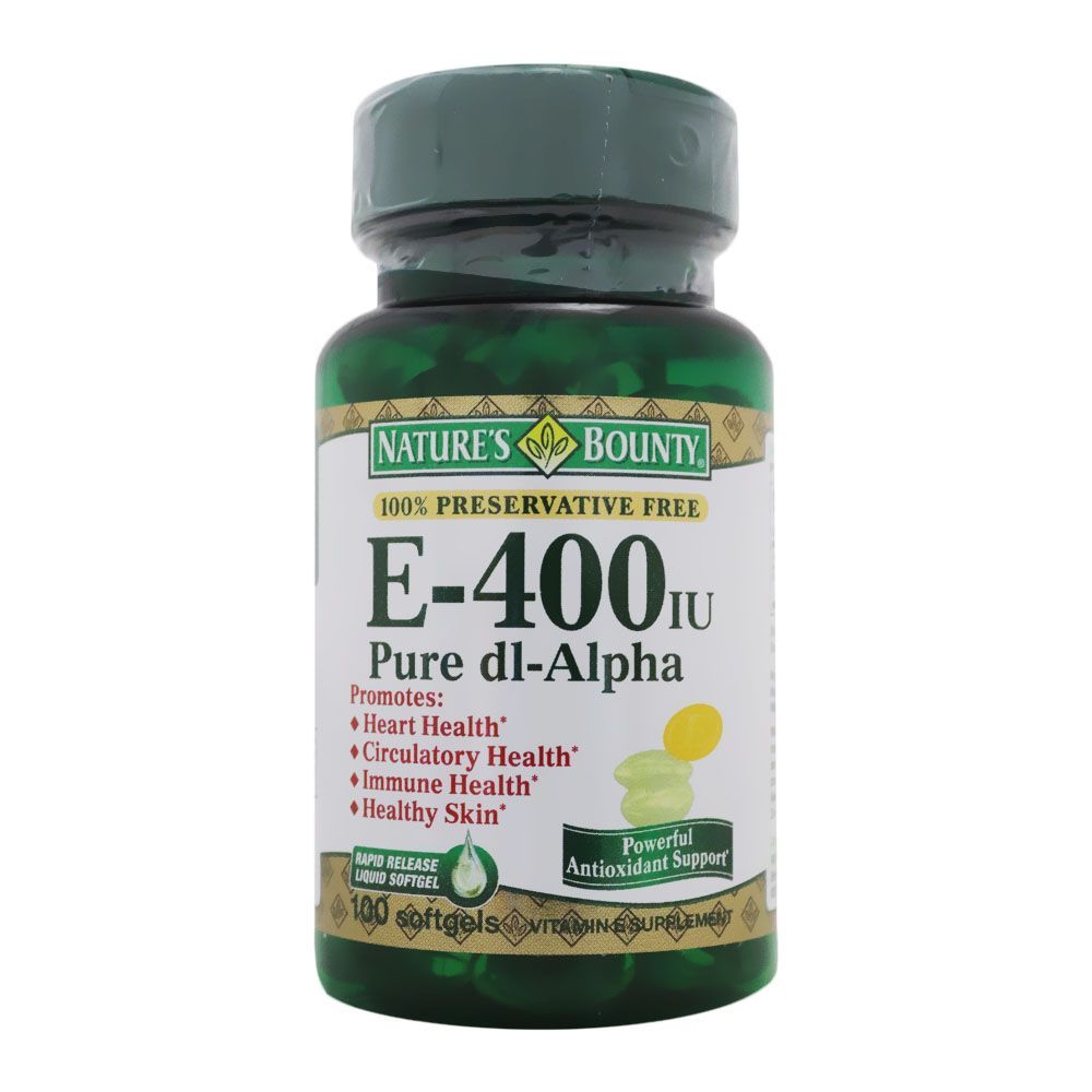 Nature's Bounty E-400IU Pure dl-Alpha Softgels 100's