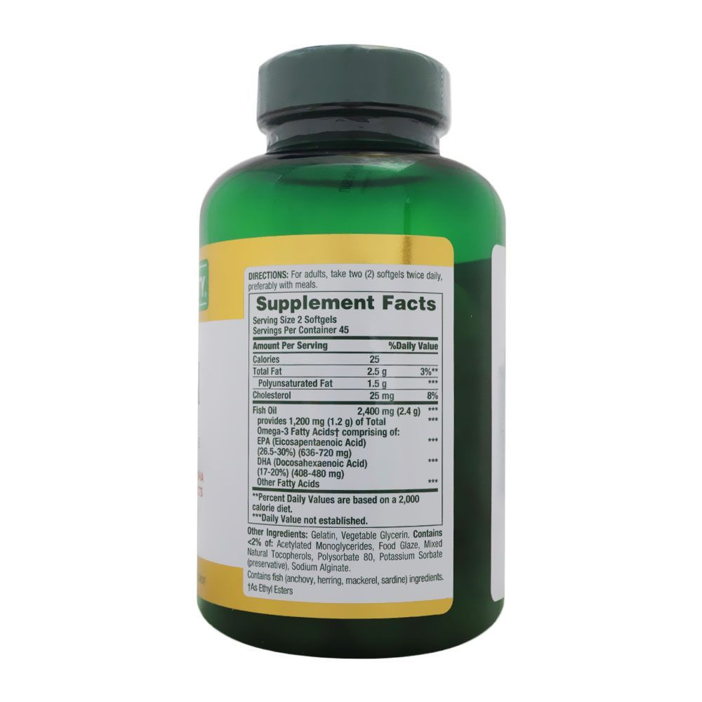 Nature&#039;s Bounty Odorless Fish Oil 2400 mg Softgels 90&#039;s