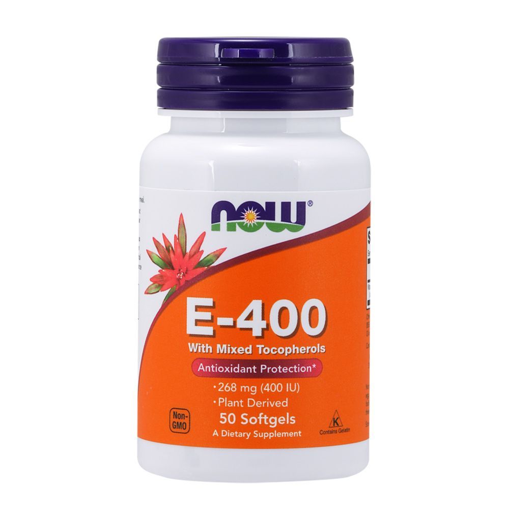 Now Vitamin E-400 With Mixed Tocopherols Softgels 50&#039;s