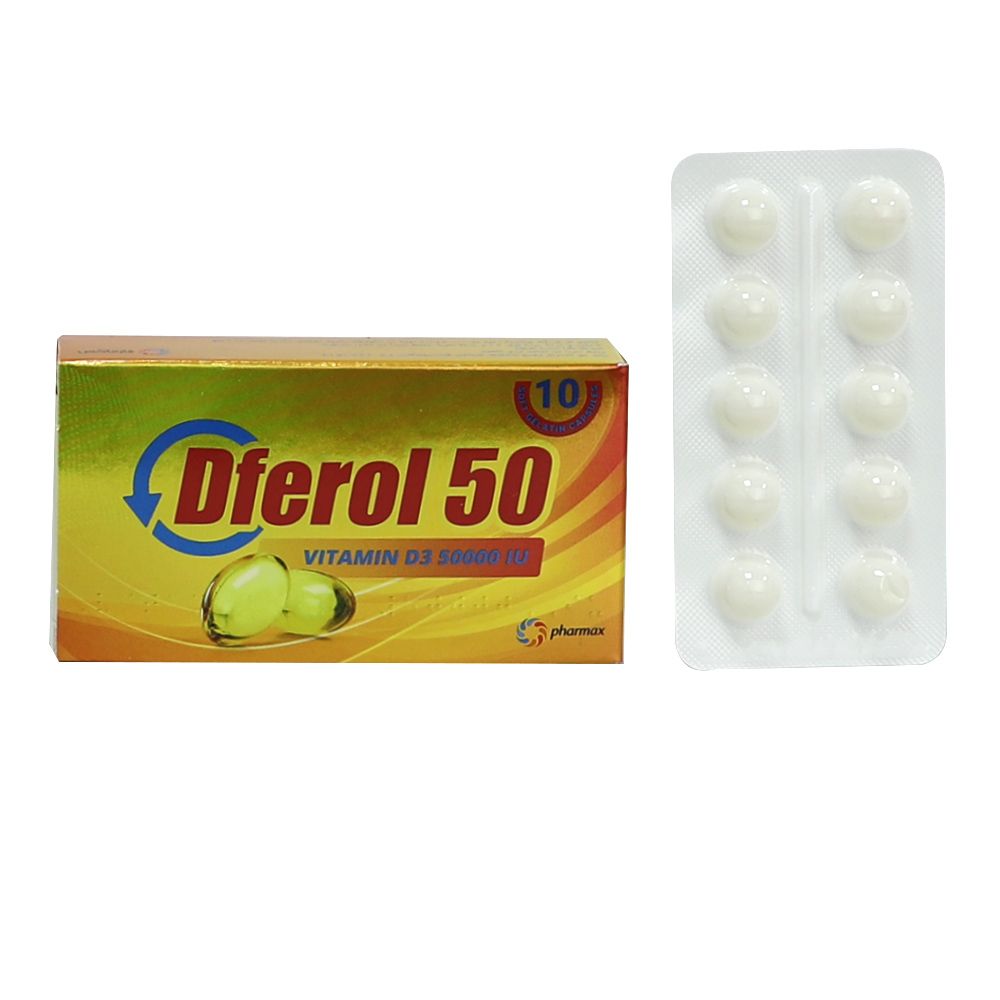Dferol 50 فيتامين د 3 50000 وحدة دولية 10 كبسولات