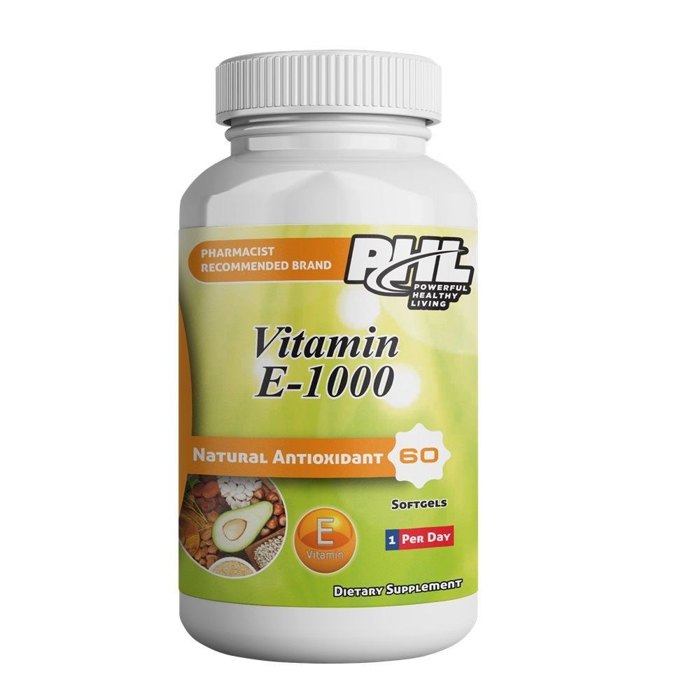 PHL Vitamin E-1000 IU Softgels 60&#039;s