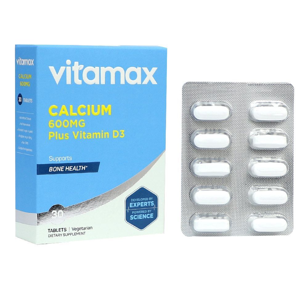 Vitamax Calcium 600 mg + Vitamin D3 400IU Tablets 30&#039;s