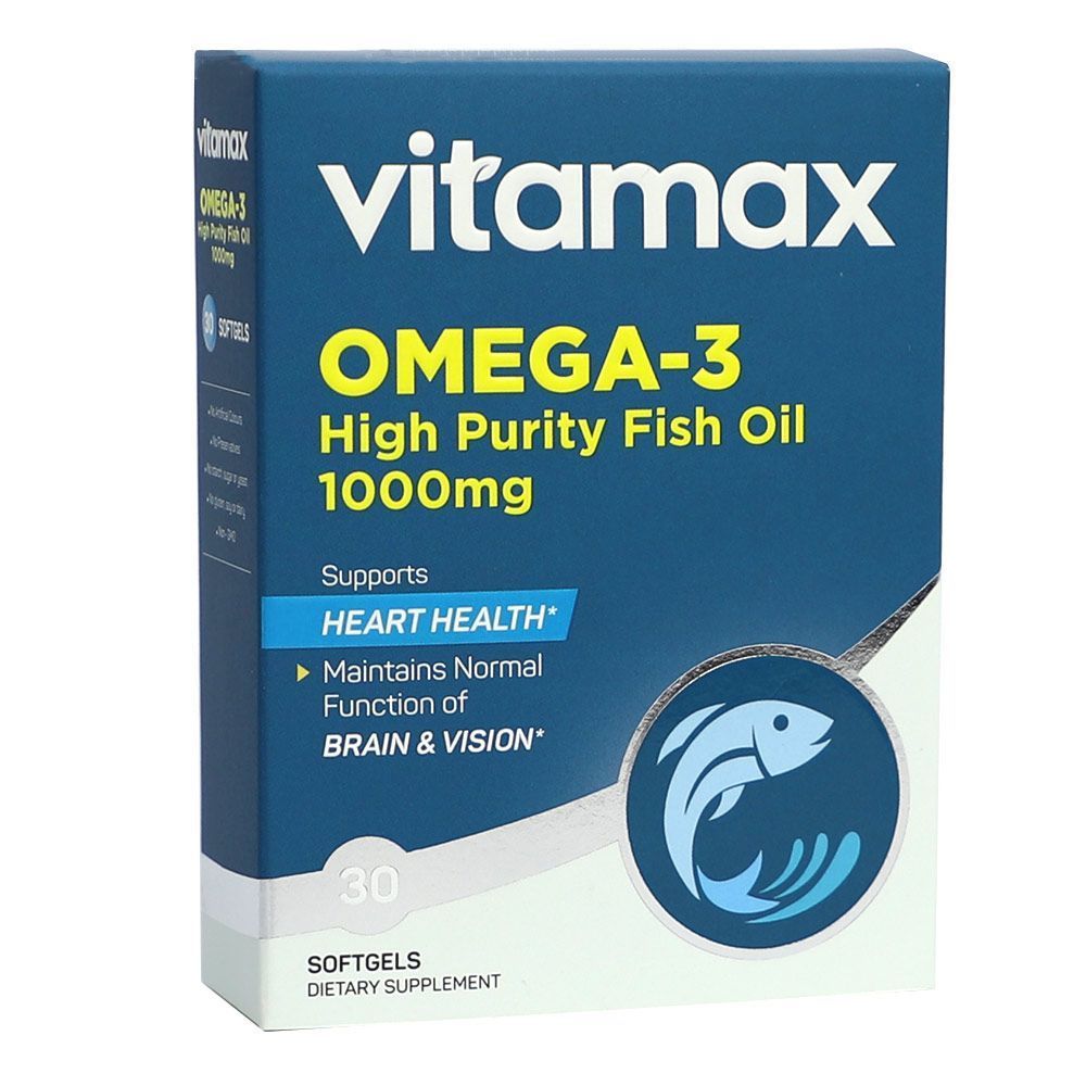 Vitamax Omega 3 1000 mg High Purity Fish Oil Softgels 30&#039;s