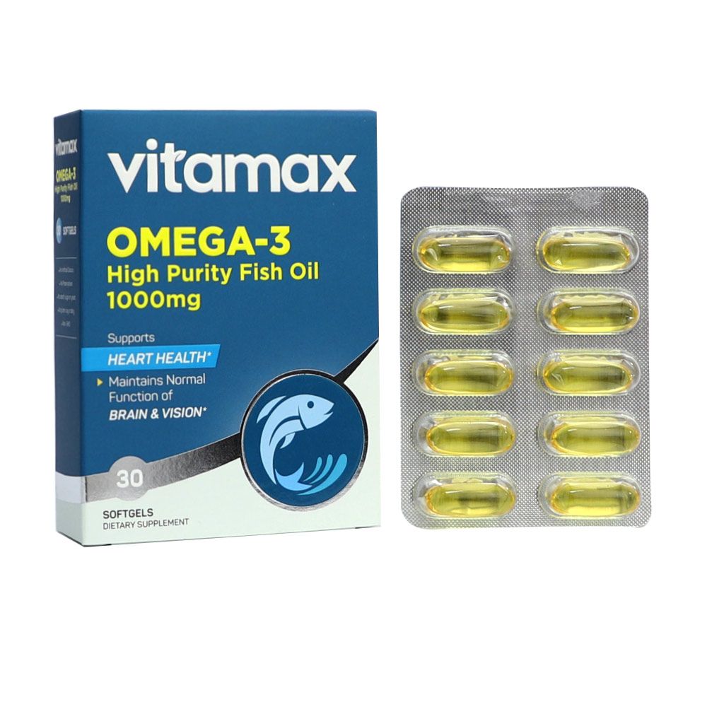 Vitamax Omega 3 1000 mg High Purity Fish Oil Softgels 30&#039;s