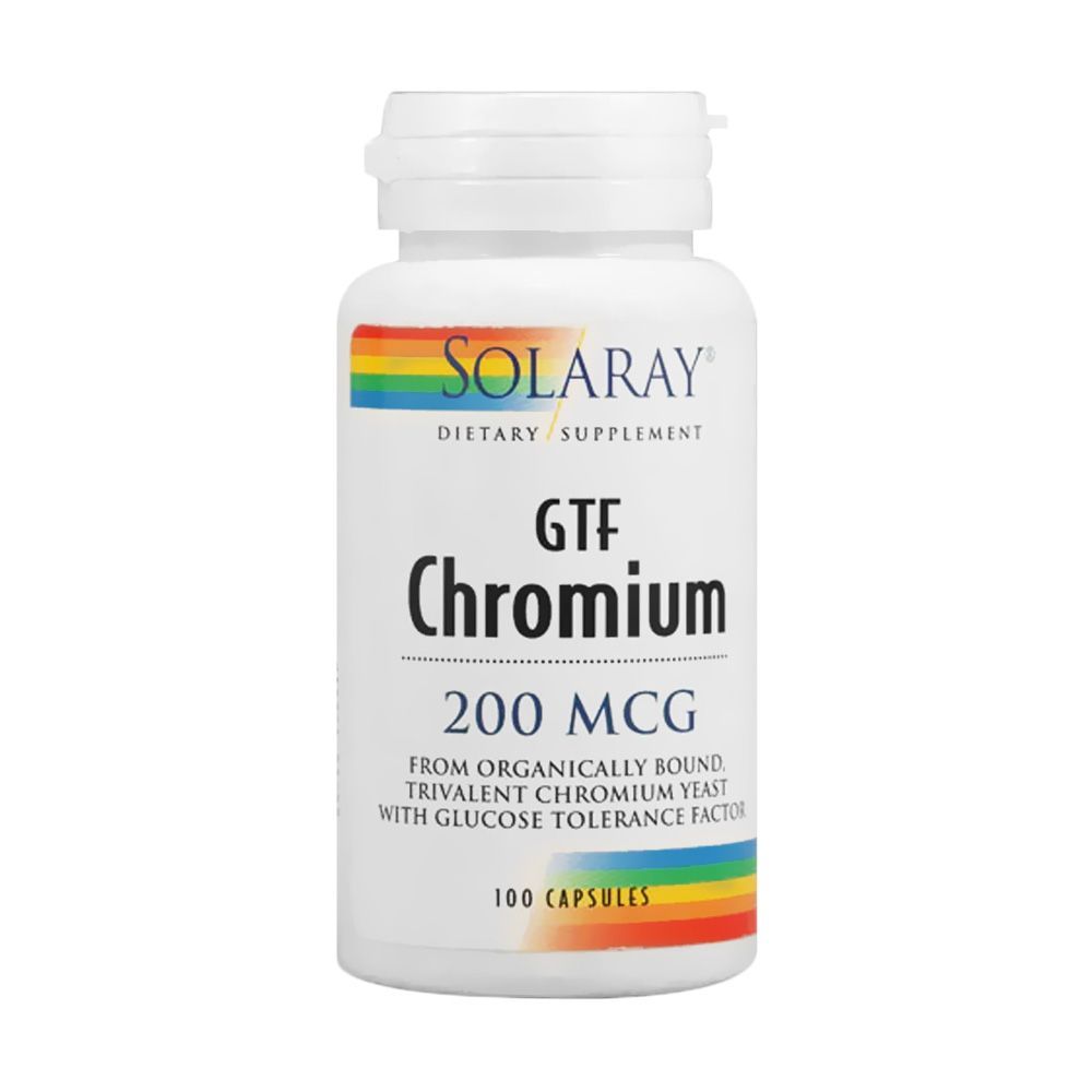 Solaray GTF Chromium 200 mcg Veg Capsules 100&#039;s