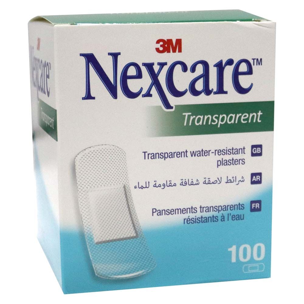 3M Nexcare Transparent Water Resistant Plasters 100&#039;s