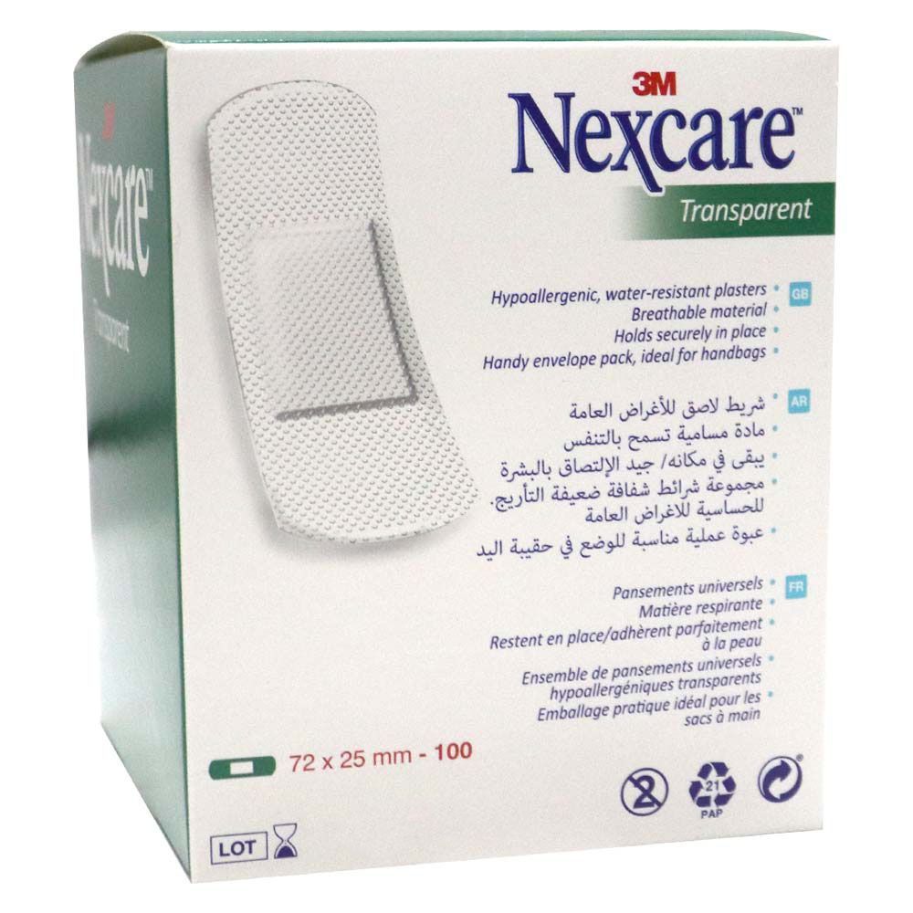 لصقات مقاومة للماء شفافة من 3M Nexcare 100's