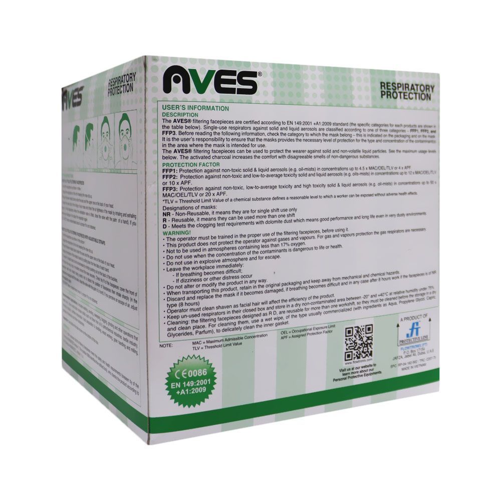 Aves FFP2 Flat Fold High Filtration Facepieces 10&#039;s AV187