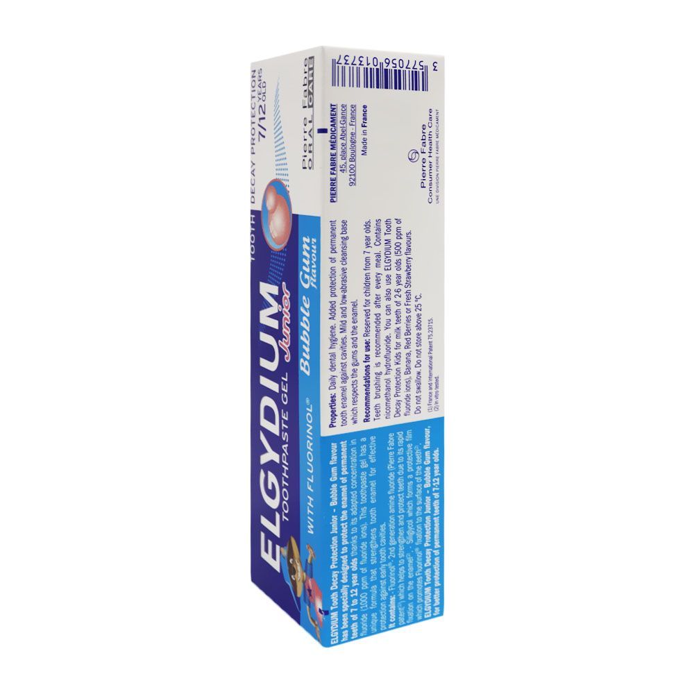 Elgydium Junior Tooth Decay Protect 7-12 Years Bubble Gum Toothpaste 50 mL