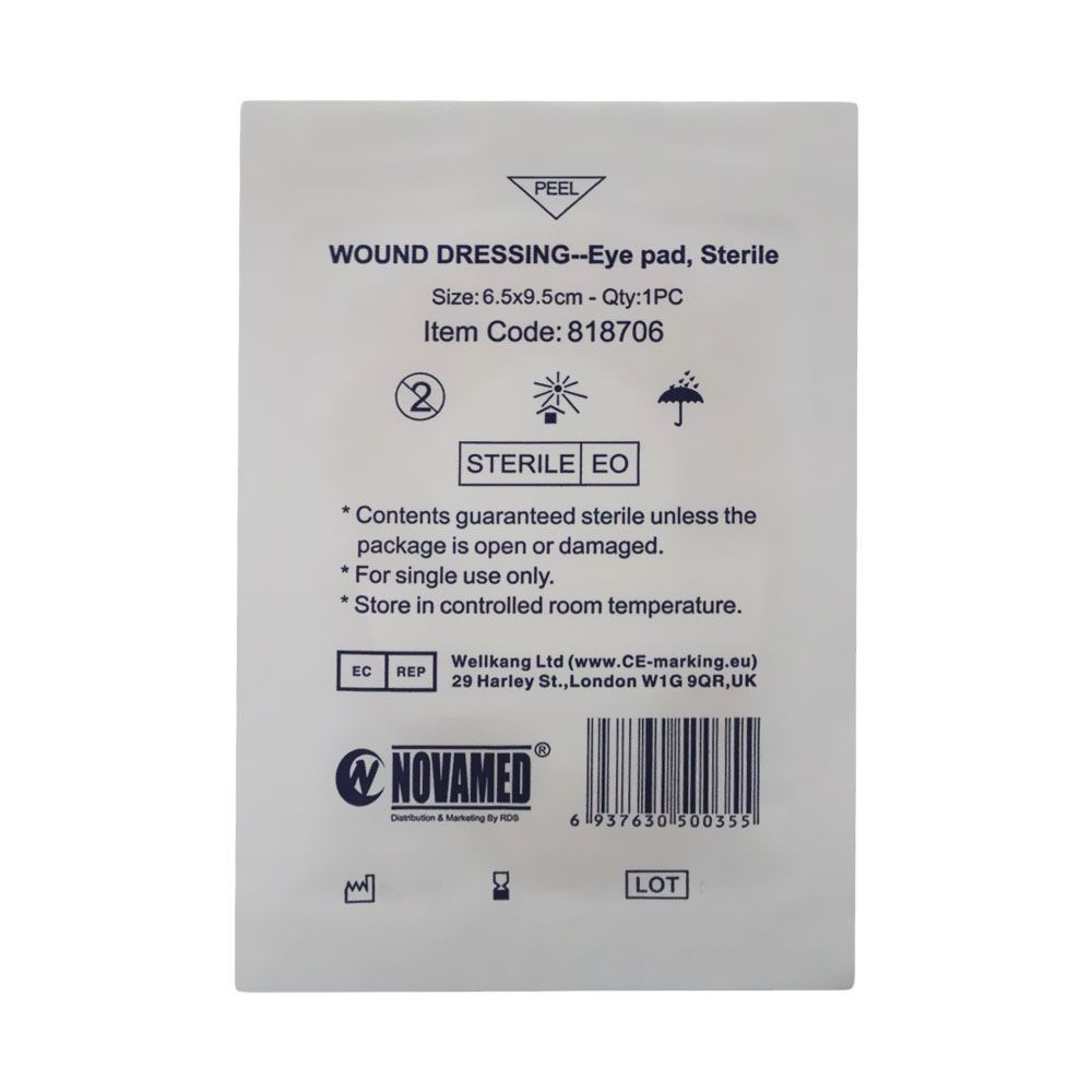 Novamed Wound Dressing Sterile Eye Pad 6.5 x 9.5 cm 10&#039;s