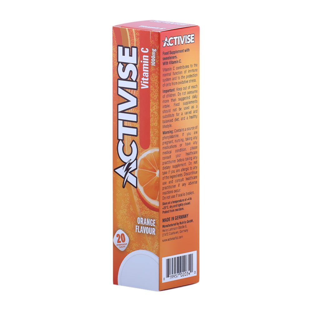 Activise Vitamin C 1000 mg Orange Flavor Effervescent Tablet 20&#039;s Value Pack Of 4