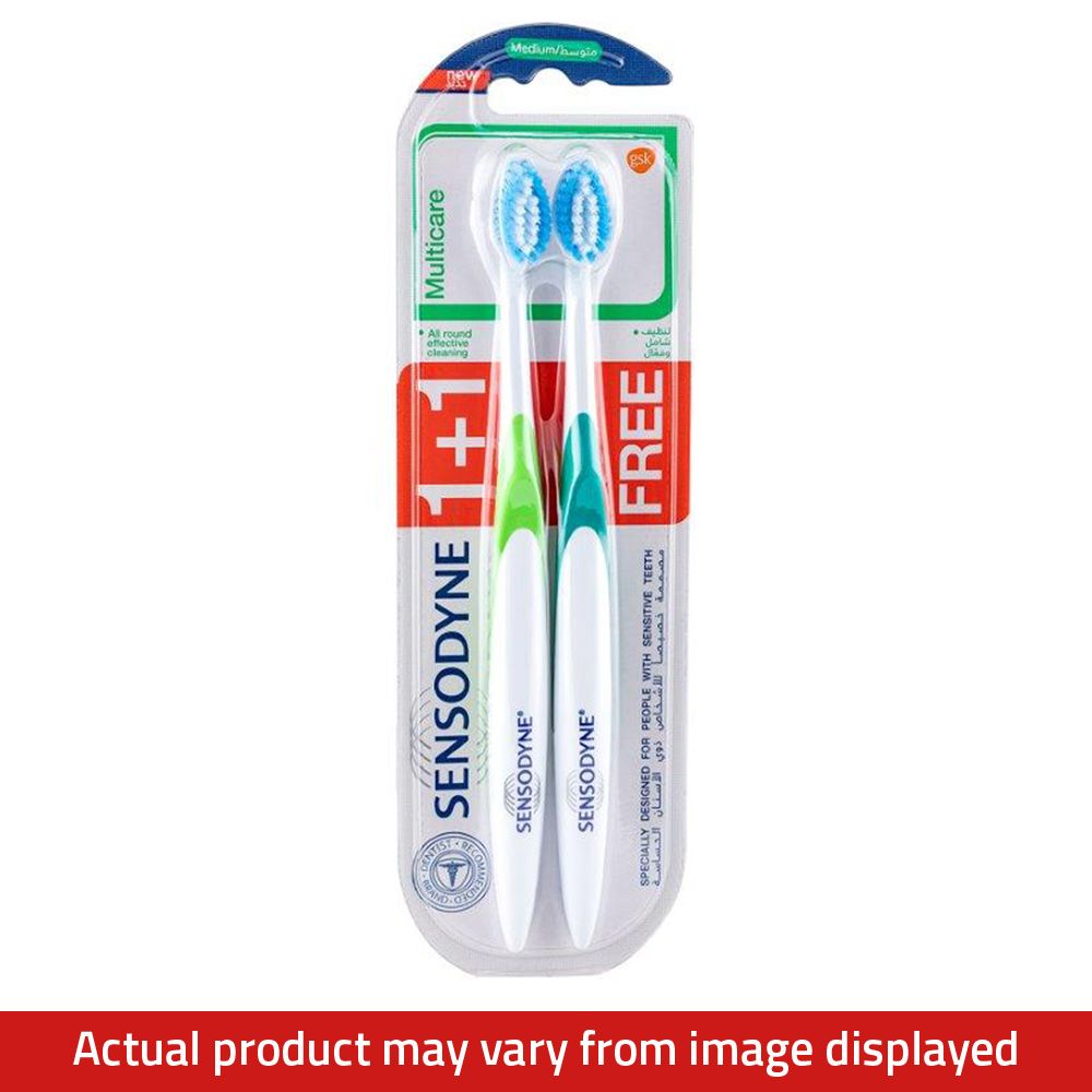 Sensodyne Multicare Medium Assorted Color Toothbrush (1+1 Free)