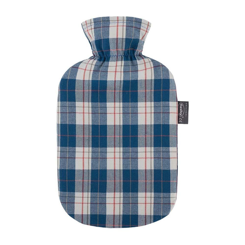 Fashy Hot Water Bag Tartan Cover Aqua 2.0L