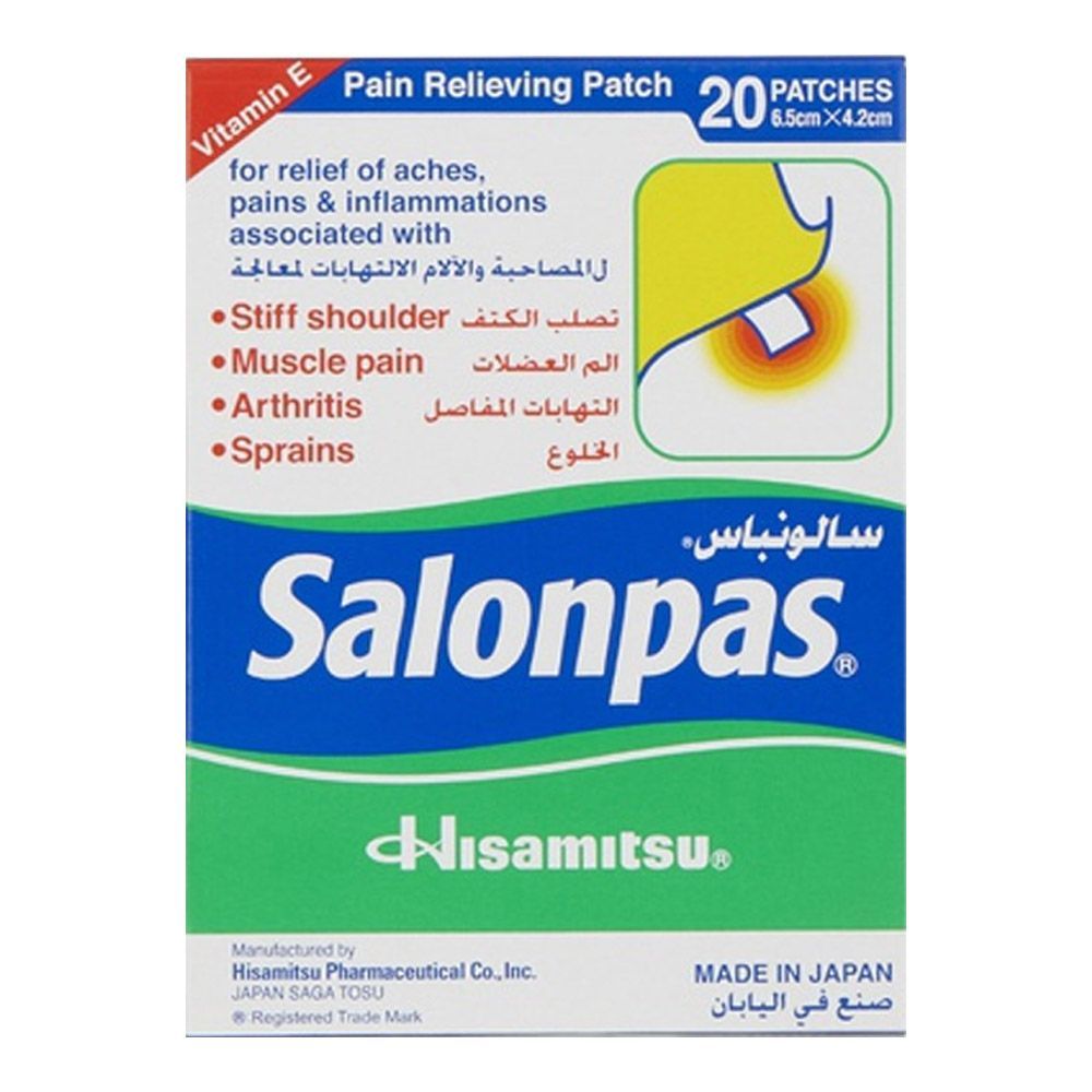 Salonpas Pain Relieving Patch 6.5 cm x 4.2 cm 20&#039;s
