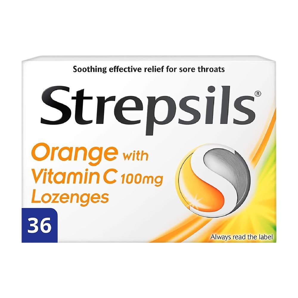 Strepsils Orange with Vitamin C Lozenges 36&#039;s