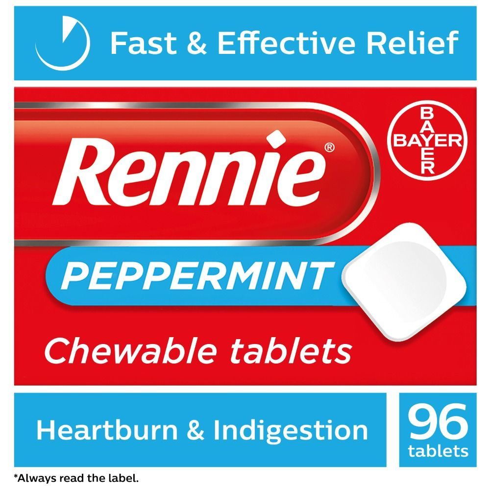 Rennie for Heartburn Chewable Peppermint Tablets 96&#039;s
