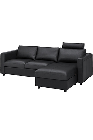 Leather/coated fabric three-seat sofas