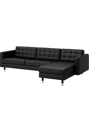 Leather/coated fabric sofas with chaise longues