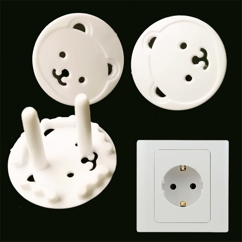 9pcs Bear EU Electrical Power Socket Outlet Child Kids Child Safety Guard Protection Kids Sockets Cover Sockets Protector Cover