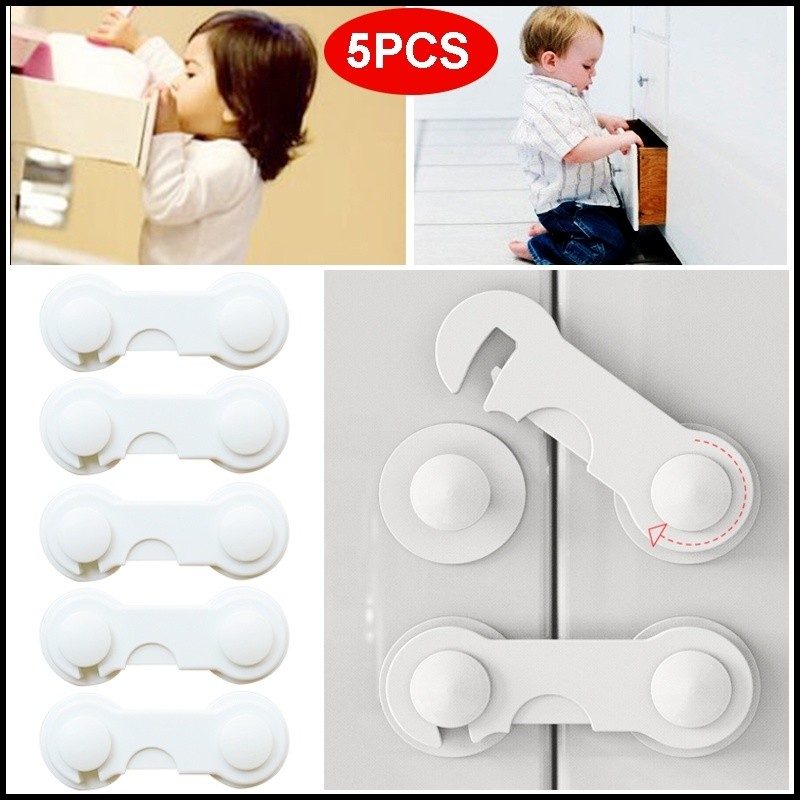 5pcs/lot Children's Security Protector Baby Care Multifunctional Child Baby Safety Lock Cabinet Wardrobe Drawer Door Safety Locks