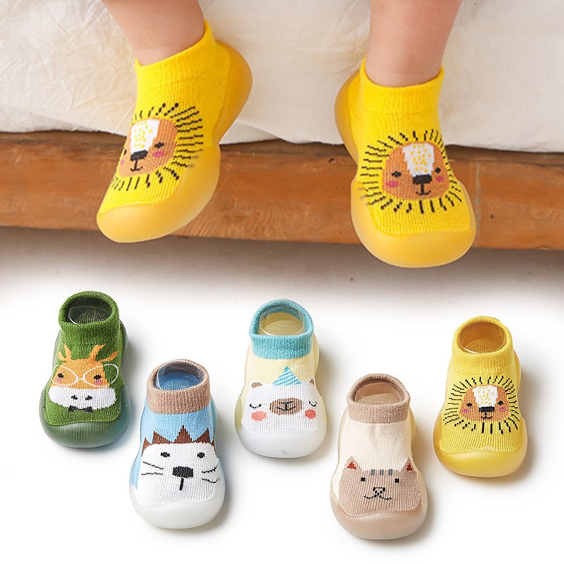 Baby sock shoes anti-skid spring autumn cartoon animal breathable shoes baby girl baby boy soft TPE sole baby boy casual shoes