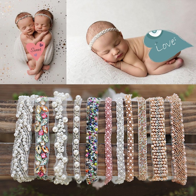 Pearl Headband Newborn Baby Twins Hairwear Newborn Photography Props Baby Photo Aeccess