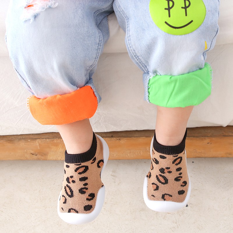 Unisex Baby Leopard Shoes Children Slippers Animal Cartoon Baby Boy First Walkers Kids Soft Rubber Floor Socks Shoes