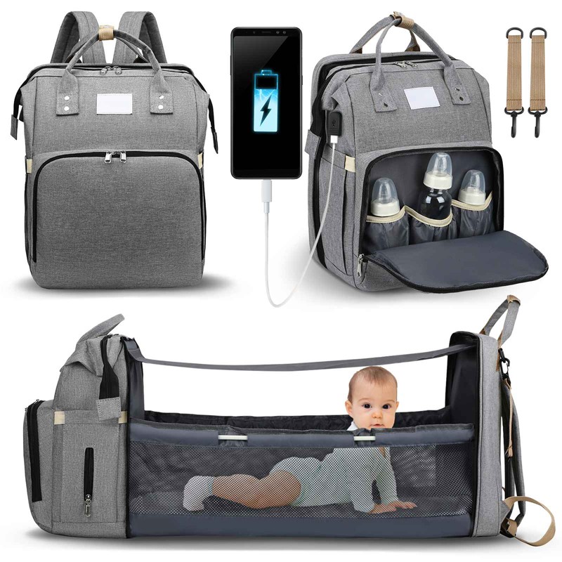 2022 Baby Diaper Changing Bags Changing Station Baby Bed Portable Travel Bed Folding Crib Shade Cloth Changing Pad Waterproof