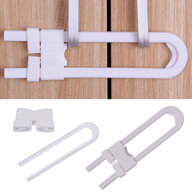 5pcs/pack U Shape Children Home Protection ABS Plastic Safety Lock Child Safety Adjustable Multifunctional Baby Cabinet Locks