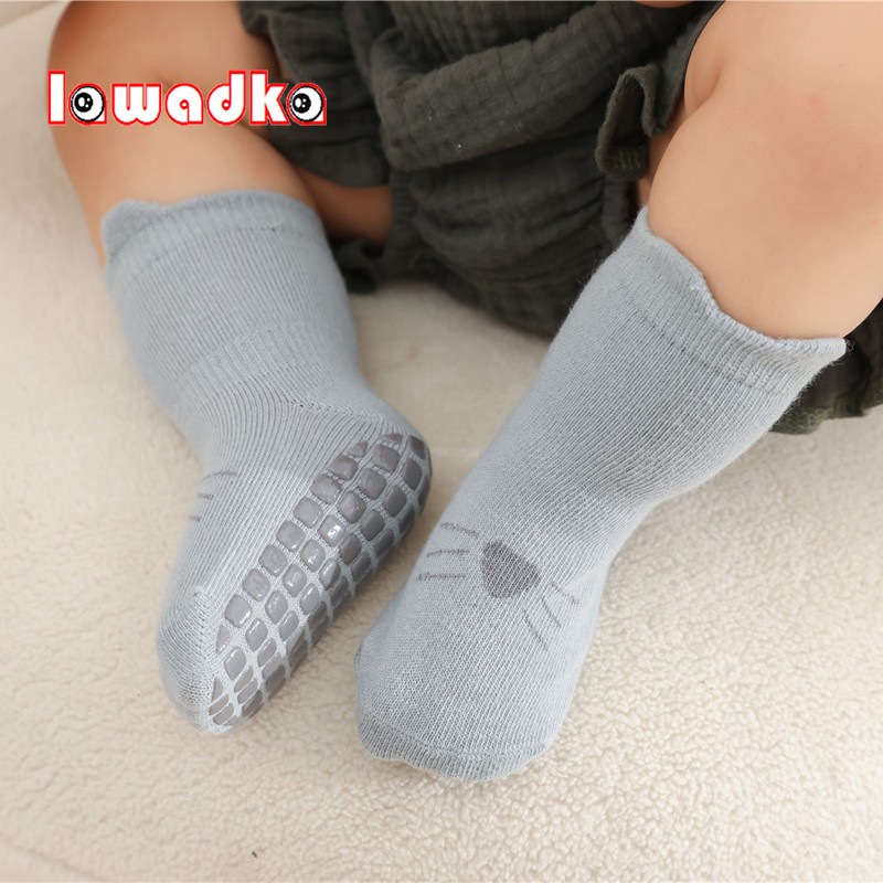 LAUDKA Spring Autumn Baby Girls Boys Cotton Socks Cartoon Rubber Anti-slip Socks Boys Sport Boat Socks Four Seasons