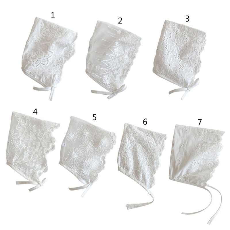 1pc 0-36M Baby Girls Lace Hats Korean Style Newborn Photography Props Flower Bonnet Hat Baby Princess White Caps