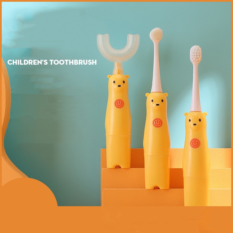 Electric Toothbrush Kids Sonic Toothbrush For Kids With 3 Brush Heads Silicone Toothbrush Baby Accessories