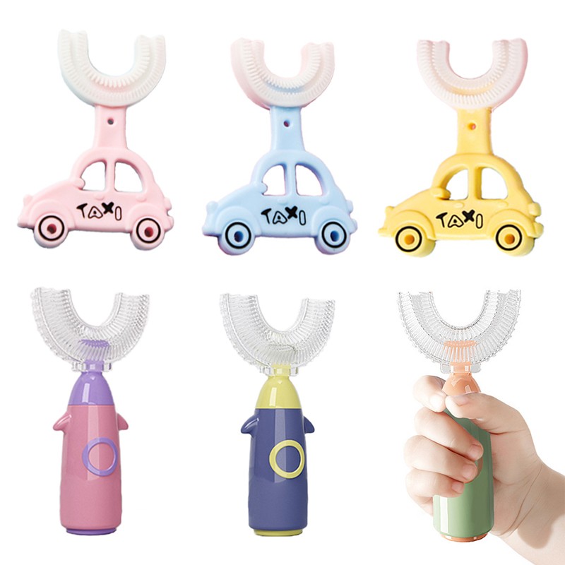 Children's toothbrush in U shape teeth car care products shape 360 ​​brush children baby toothbrush cleaning teeth baby teething 2-12Y