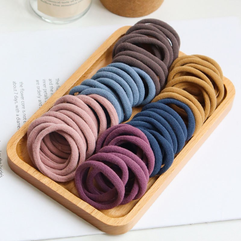 50pcs Girls Solid Color Big Rubber Band Ponytail Holder Gum Headwear Elastic Hair Bands Korean Girl Hair Accessories Ornaments