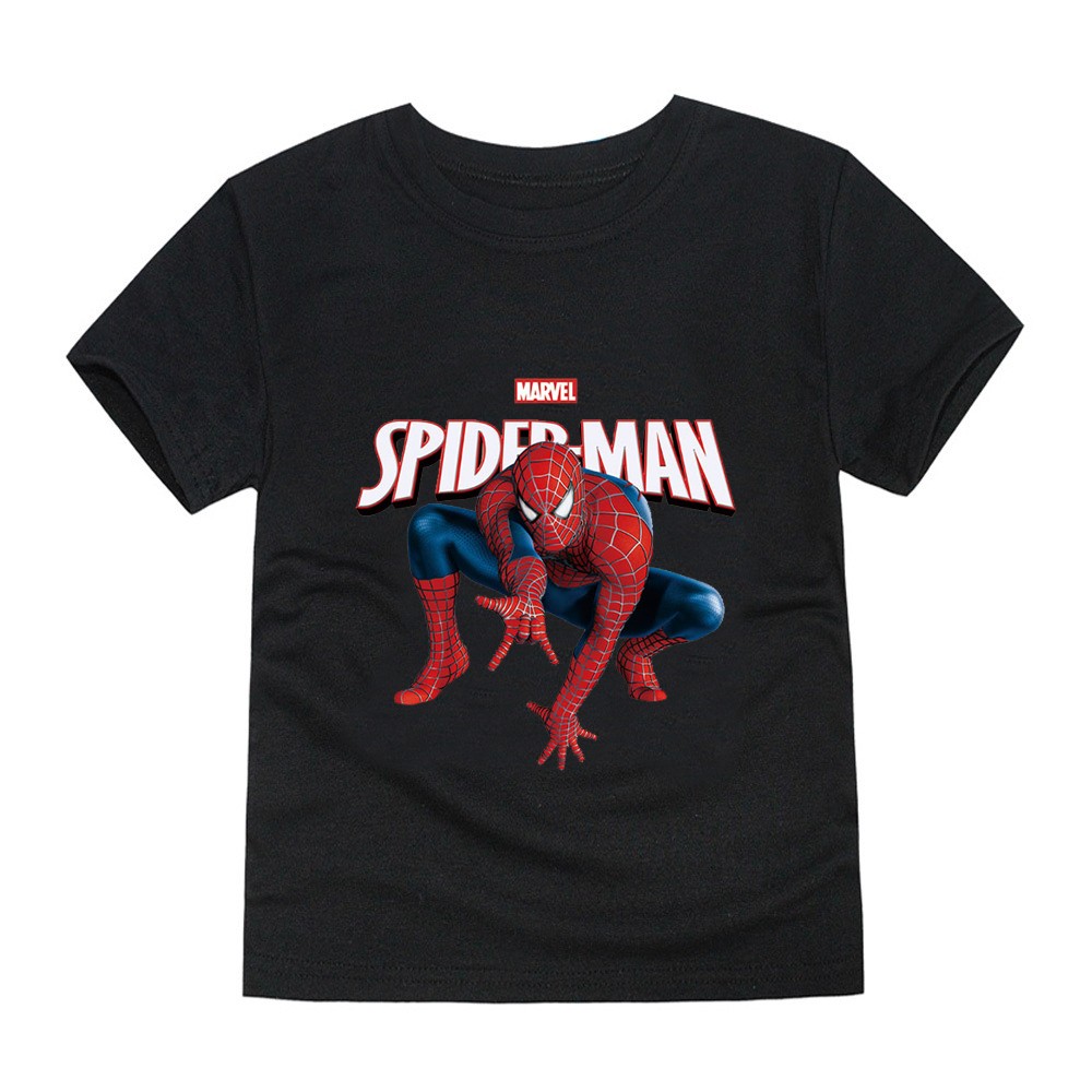 Pure cotton cartoon Disney Spiderman print boy T-shirt cotton short-sleeved children's clothing summer kids boy girl T-shirt