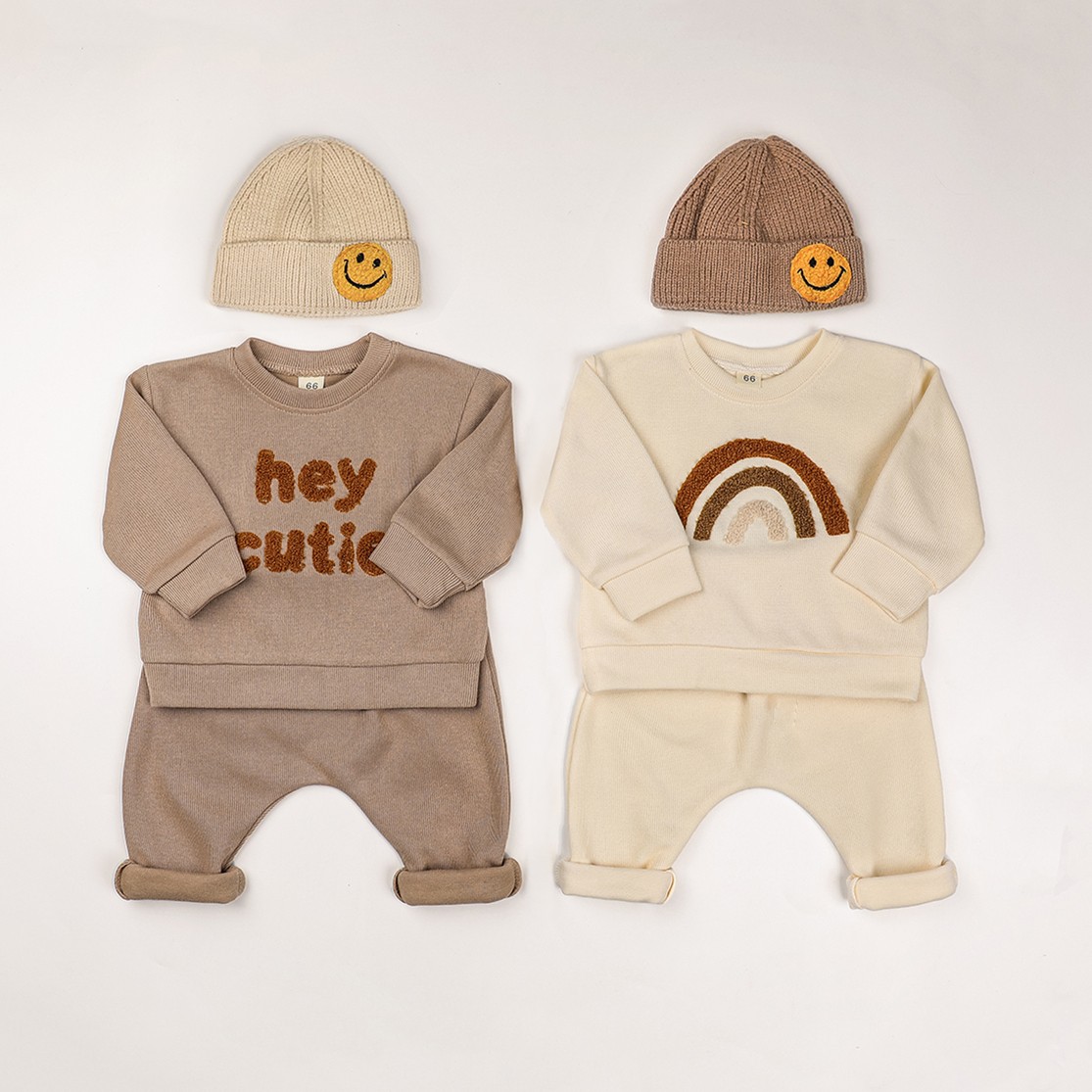 europe baby cotton knitting clothing sets kids boys girls spring clothes loose tracksuits pullovers tops+pants 2pcs outfits