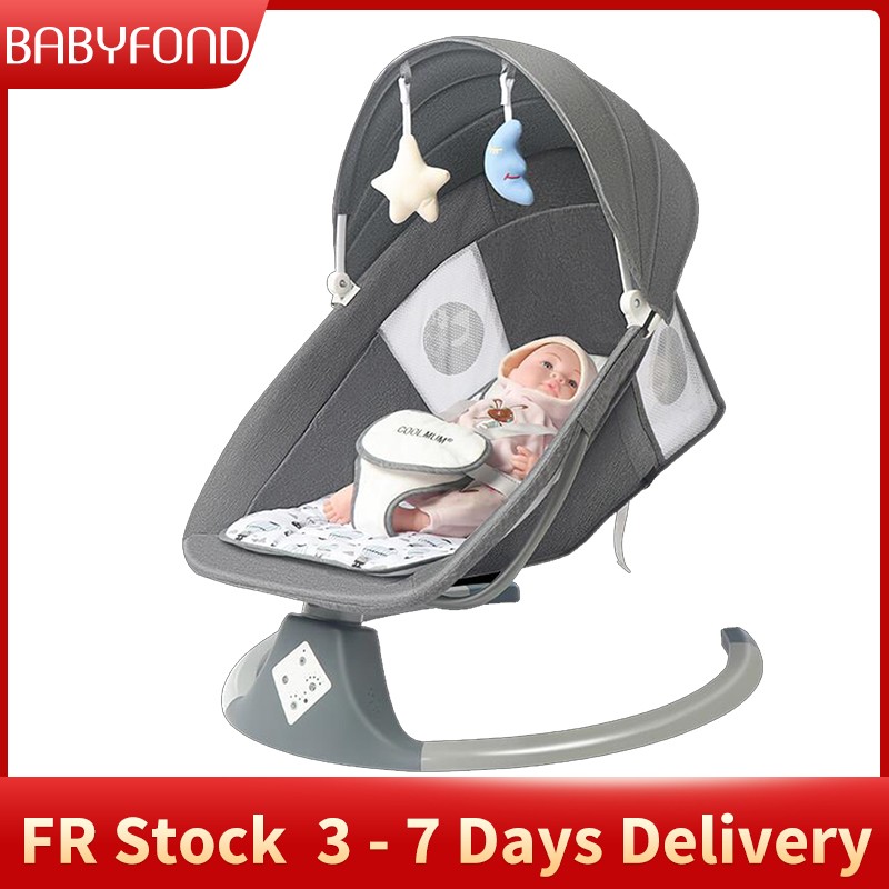 High quality luxury baby rocking chair new style smart bluetooth electric cradle bed with music intelligent swing newborn shaker