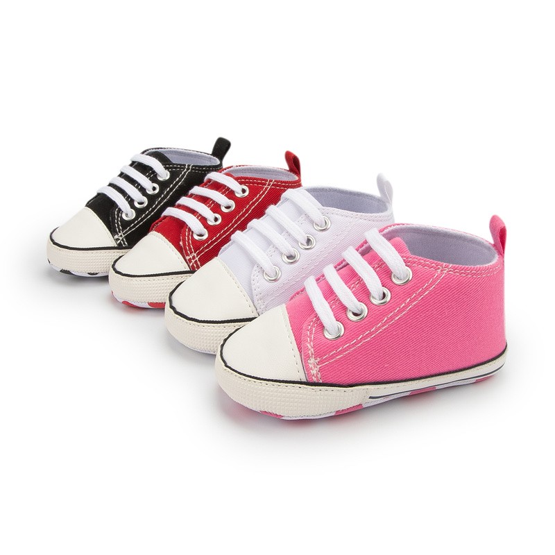 Baby Shoes Boy Girl Canvas Shoes Solid Custom Shoes Anti-slip Soft Newborn Classic Sneaker First Walkers Crib Infant